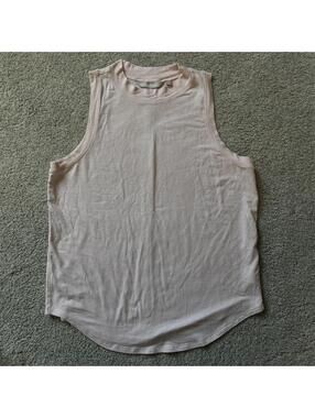 Athleta Women’s size Medium Rib Trim Tank Top High Neck Soft Peach Pink